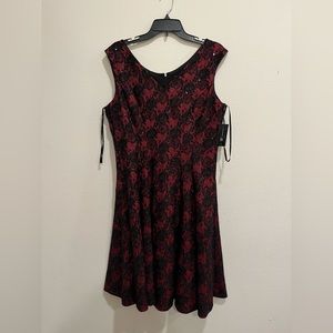 INC red/black dress